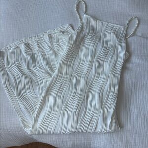 RIHOAS pearl detail textured midi dress